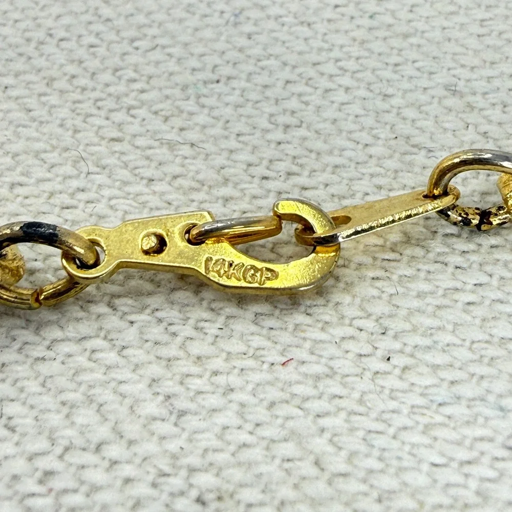 14K Gold Plated Bracelets Set of 2‎ Herringbone Snake Chain Style